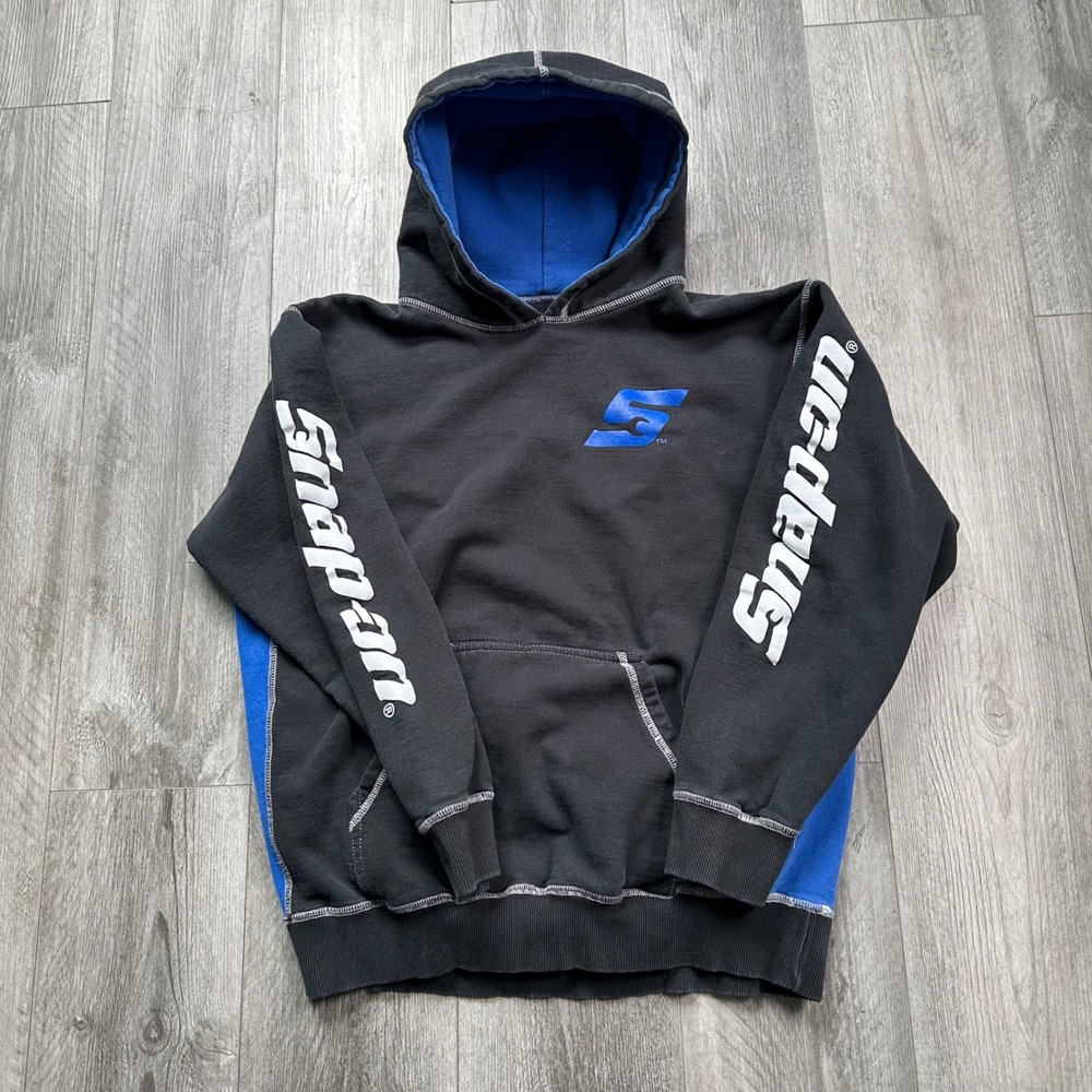 Snap-on Racing Black & Blue Hoodie  Sleeve Logo Men's M Racing CHOKO AUTHENTICS